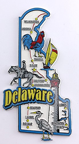 Delaware State Karte und Sehenswürdigkeiten Collage Kühlschrank Collectible Souvenir Magnet FMC von World By Shotglass