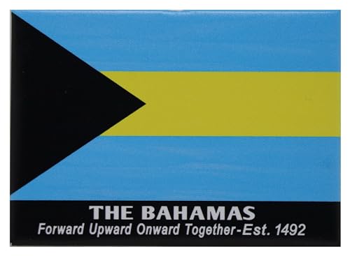 World By Shotglass Kühlschrankmagnet Bahamas Flagge, Karibik, Sammler, Souvenir, 6,3 x 8,9 cm von World By Shotglass