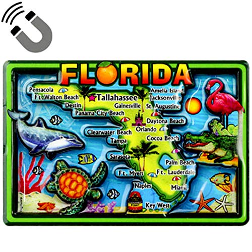Florida-Karte, zweischichtig, MDF, 5,7 x 8,9 cm von World By Shotglass