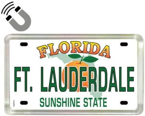 Ft. Lauderdale Florida Nummernschild aus Acryl, kleiner Kühlschrankmagnet, Souvenir, 5,1 x 3,2 cm von World By Shotglass