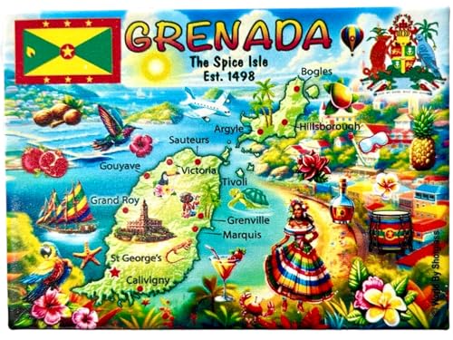 Grenada Caribbean Fridge Collector's Souvenir Magnet 6.4cm X 8.9cm von World By Shotglass