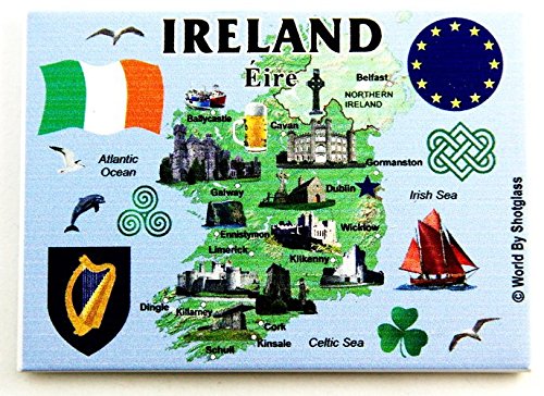 Irland EU Serie Souvenir Kühlschrankmagnet 6,3 x 8,9 cm von World By Shotglass