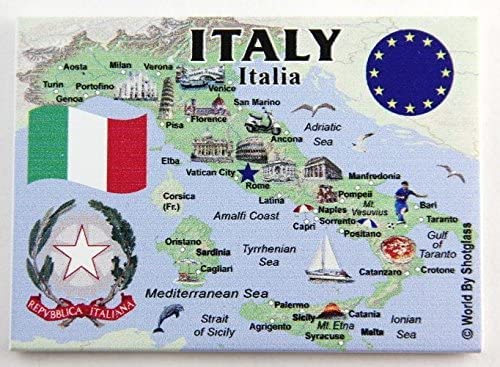 Italien EU Serie Souvenir Kühlschrank Magnet 6,3 x 8,9 cm von World By Shotglass