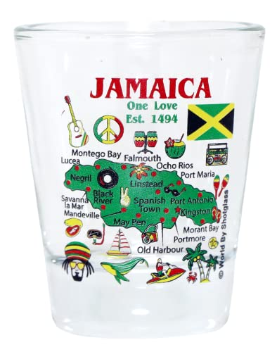 Jamaika Schnapsglas Karte von World By Shotglass