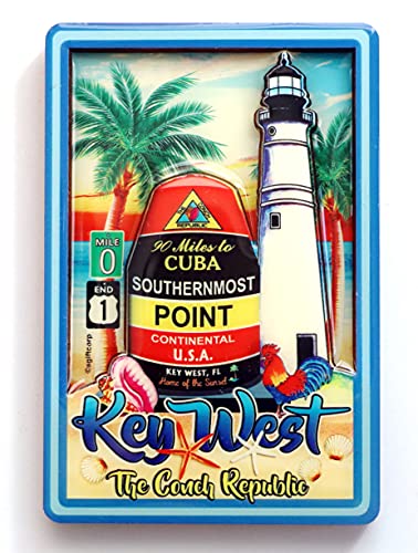 Key West Florida Magnet für Boje und Leuchtturm, zweilagig, MDF, 5,7 x 8,9 cm von World By Shotglass