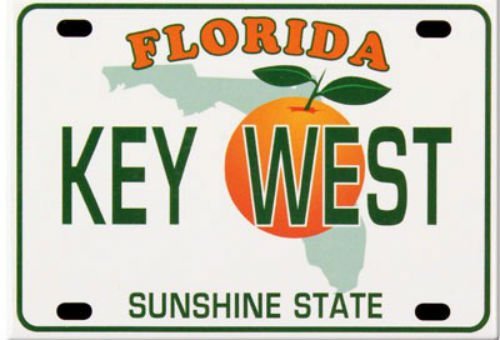 Key West Florida Nummernschild-Kühlschrank-Souvenir-Magnet 6,3 x 8,9 cm von World By Shotglass