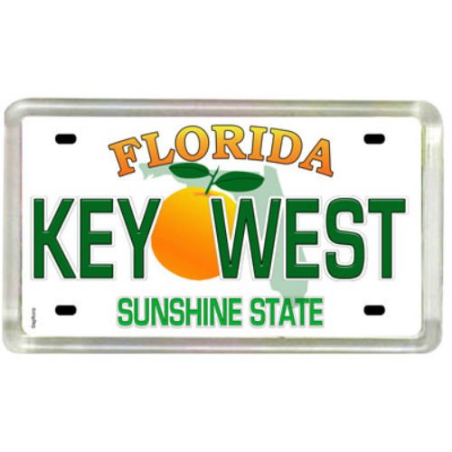 Key West Florida Nummernschild aus Acryl, kleiner Kühlschrankmagnet, Souvenir, 5,1 x 3,2 cm von World By Shotglass