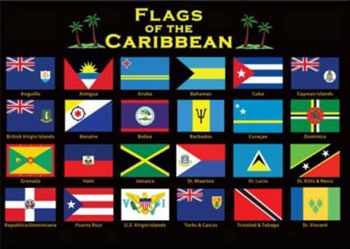 Kühlschrankmagnet, Motiv: Karibik-Flaggen, Souvenir, 6,4 x 8,9 cm von World By Shotglass