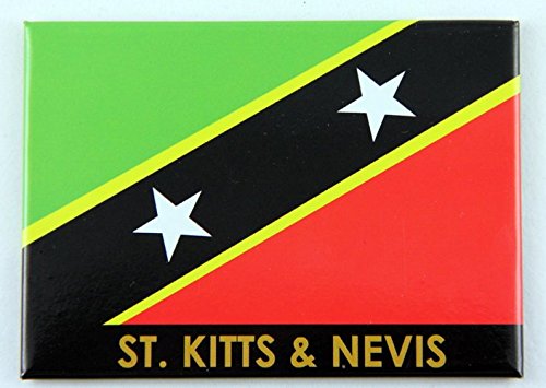 Kühlschrankmagnet, Motiv: St. Kitts & Nevis Flagge, Karibik, Souvenir, Magnet, 6,3 x 8,9 cm von World By Shotglass