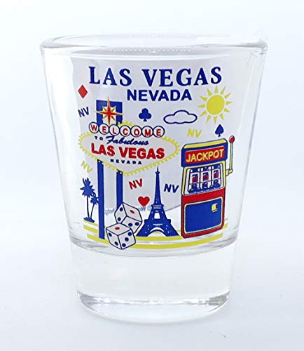 Las Vegas Nevada Attractions Collage Shot Glass by World by Shotglass von World By Shotglass