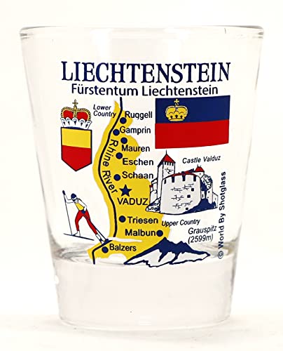 Liechtenstein Landmarks and Icons Collage Shot Glass by World By Shotglass von World By Shotglass