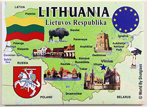 Litauen EU Serie Souvenir Kühlschrankmagnet 6,3 x 8,9 cm von World By Shotglass