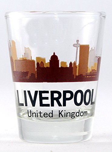 Liverpool United Kingdom Sunset Skyline Shot Glas von World By Shotglass