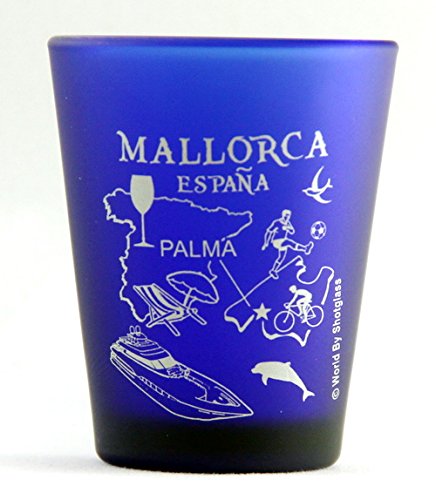 Mallorca Spain Palma De Mallorca Cobalt Blue Shot Glass by World by Shotglass von World By Shotglass