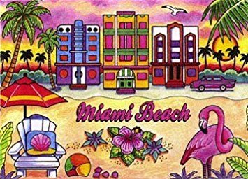 Miami Beach Florida Kühlschrankmagnet, Souvenir, 6,3 x 8,9 cm von World By Shotglass