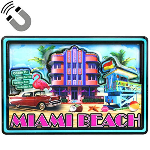 Miami Beach Hotels Doppelschichtiger MDF-Magnet, 5,7 x 8,9 cm von World By Shotglass