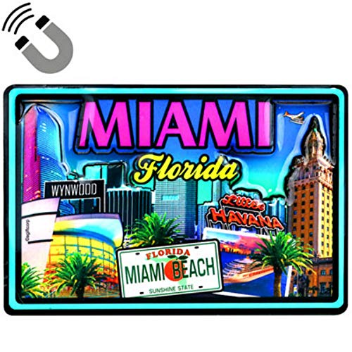 Miami Florida 2-lagiger MDF-Magnet, 5,7 x 8,9 cm von World By Shotglass