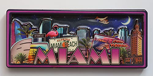 Miami Florida Doppelschichtiger MDF-Magnet, 5,1 x 11,4 cm von World By Shotglass
