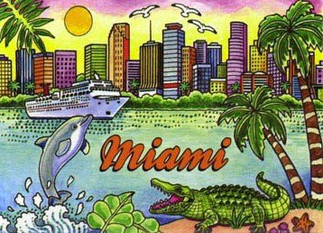 Miami-Florida s Collector'Skyline, Souvenir Fridge Magnet 6.35 cm X 8.89 cm von World By Shotglass