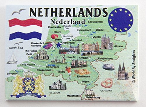 Niederlande EU Serie Souvenir Kühlschrankmagnet 6,3 x 8,9 cm von World By Shotglass