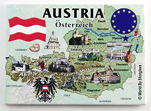 Österreich EU Serie Souvenir Kühlschrankmagnet 6,3 x 8,9 cm von World By Shotglass