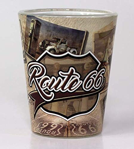 Route 66 Sepia Design Schnapsglas rtp von World By Shotglass