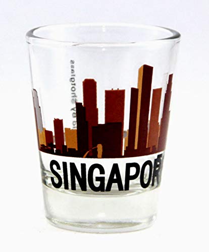 Singapore Sunset Skyline Shot Glass by World By Shotglass von World By Shotglass