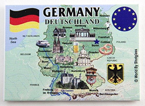 Souvenir-Kühlschrankmagnet, Deutschland, EU-Serie, 6,3 x 8,9 cm von World By Shotglass