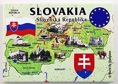 Souvenir-Kühlschrankmagnet, Slowakei, EU Serie, 6,3 x 8,9 cm von World By Shotglass
