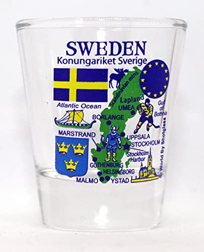 Sweden EU Series Landmarks and Icons Shot Glass by World By Shotglass von World By Shotglass