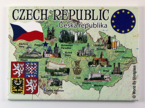 Tschechische Republik EU Serie Souvenir Kühlschrankmagnet 6,3 x 8,9 cm von World By Shotglass