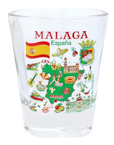 World By Shotglass Malaga Schnapsglas aus Spanien Great Spanish Cities Collection (Malagagscc) von World By Shotglass