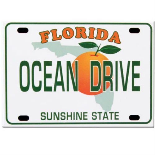 World By Shotglass Ocean Drive Miami Florida Nummernschild Kühlschrank Sammler-Souvenir Magnet 2. von World By Shotglass