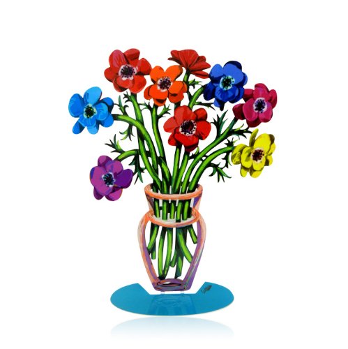 David Gerstein Mohn Blumenstrauß in Vase Skulptur von World Of Judaica