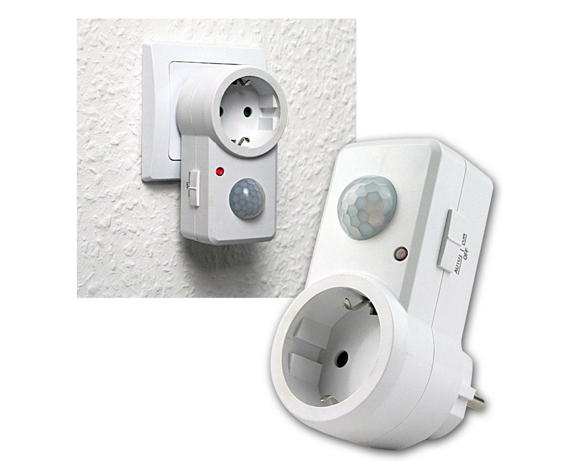 World Trading Net Sensor Zwischenstecker mit Bewegungsmelder 120° weiß 230V von World Trading Net