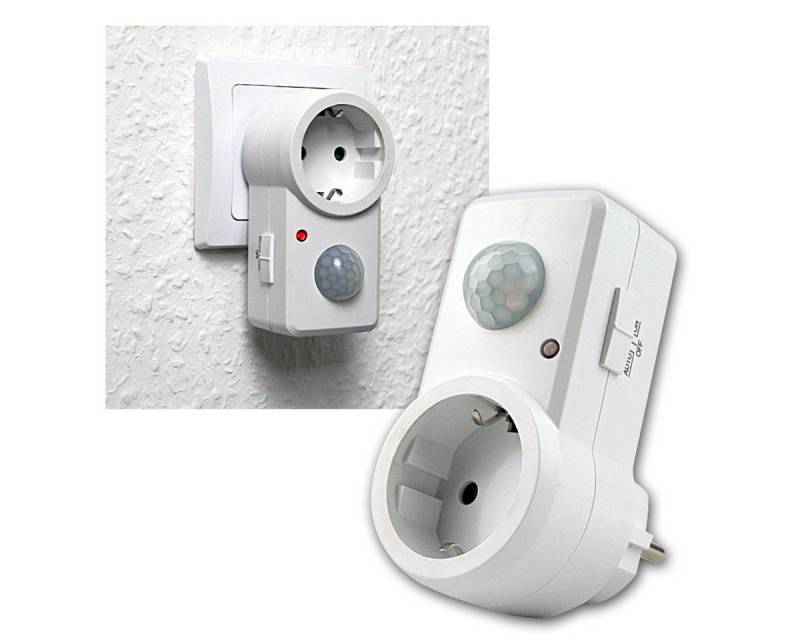 World Trading Net Sensor Zwischenstecker mit Bewegungsmelder 120° weiß 230V von World Trading Net