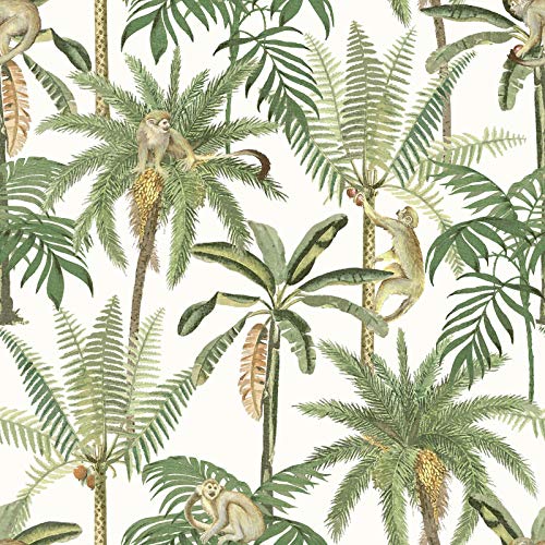 Amazonas Affen Bäume Dschungel Tapeten Weiße World of Wallpaper WOW043 von World of Wallpaper