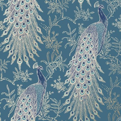 Pfau Metallische Tapeten Smaragd Grün/Gold World of Wallpaper Tapete WOW040 von World of Wallpaper