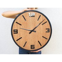 Wanduhr - Wanddeko Moderne Holztakt Arabic Metall 49cm von World4Design