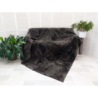 Warme Graue Fleece Lammfell Schaffell Decke Luxus Weiche Patchwork Decke Boden Bettbezug Bt20 von WorldOfSheepskins