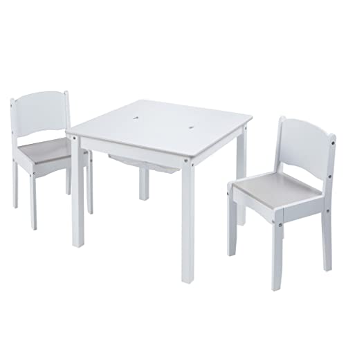 Worlds Apart Set aus weißem Basteltisch und 2 Stühlen für Kinder, One Size von Worlds Apart