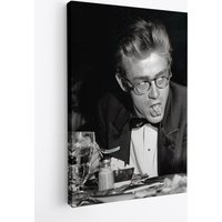 James Dean Legend Food in Mouth Film Set Leinwand, Schwarz Weiß von WorldsBestCanvas