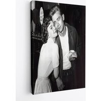 James Dean Natalie Wood Legend Rebel Without A Cause Film Set Leinwand, Schwarz Weiß von WorldsBestCanvas