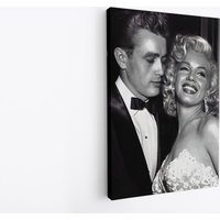 James Dean in A Tuxedo Legend & Marilyn Monroe Movie Set Print Leinwand, Schwarz Weiß von WorldsBestCanvas