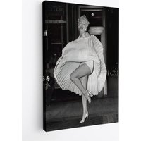 Marilyn Monroe 7 Jahr Itch Berühmte Film Set Print Leinwand, Schwarz Und Weiß von WorldsBestCanvas