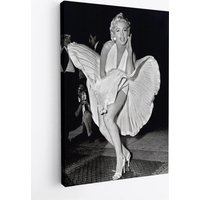 Marilyn Monroe 7 Jahr Itch Berühmte Film Set Print Leinwand, Schwarz Und Weiß von WorldsBestCanvas