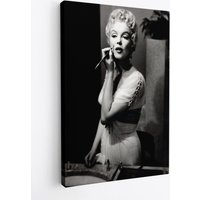 Marilyn Monroe 7 Schminktup Berühmte Film Set Print Leinwand, Schwarz Weiß von WorldsBestCanvas