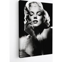 Marilyn Monroe Berühmtes Filmset Leinwand, Schwarz Weiß von WorldsBestCanvas