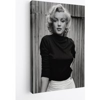 Marilyn Monroe Berühmtes Filmset Leinwand, Schwarz Weiß von WorldsBestCanvas