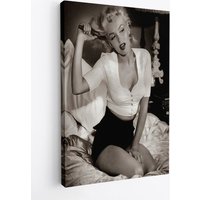 Marilyn Monroe Junge Berühmte Film Set Print Leinwand, Schwarz Weiß von WorldsBestCanvas